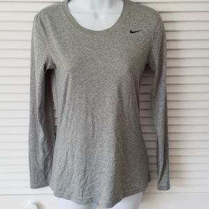Nike DRI-FIT Long Sleeve Gray T-Shirt Size  XS